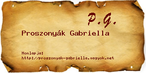 Proszonyák Gabriella névjegykártya